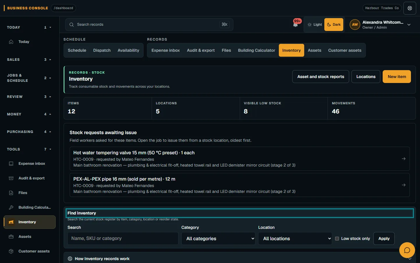 Find records and check a save: Use the Find card on desktop