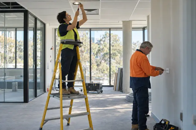 Multi-trade technical service: office tenancy repair and make-good in progress