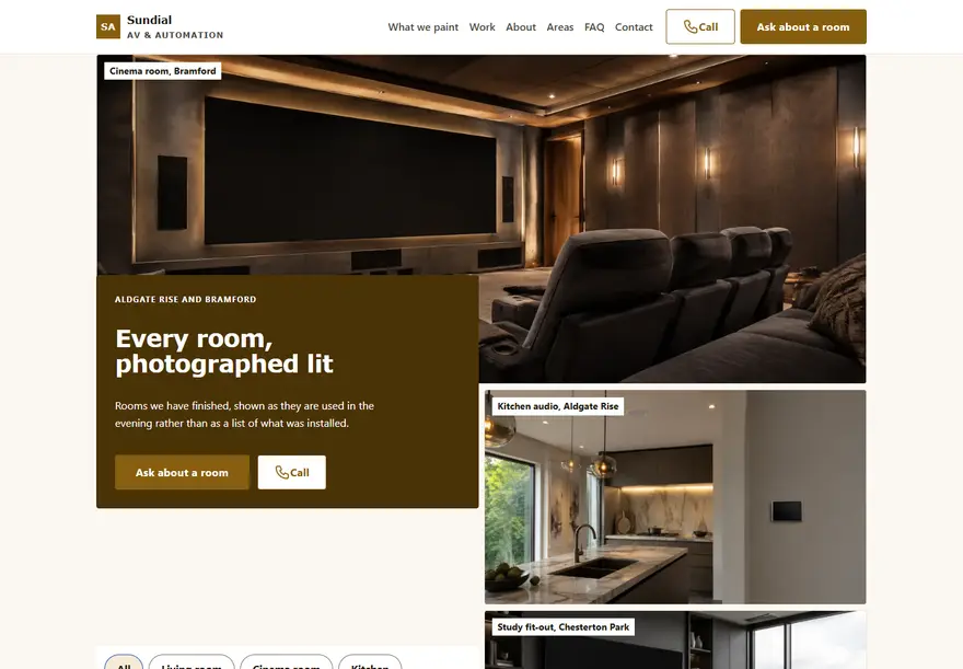 Screen on Gallery sample business website
