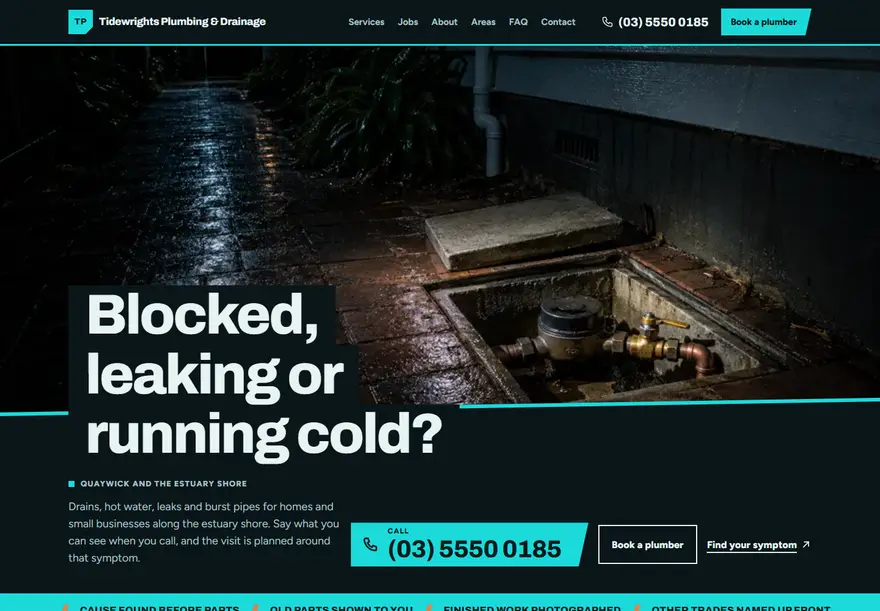 Plumbing & drainage website design example